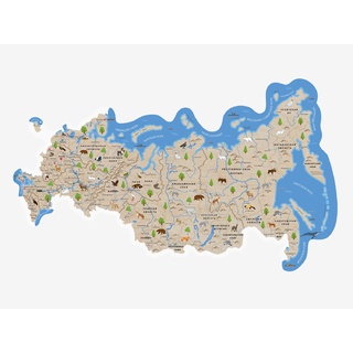 Декоративная карта России из дерева на стену "Родина моя"