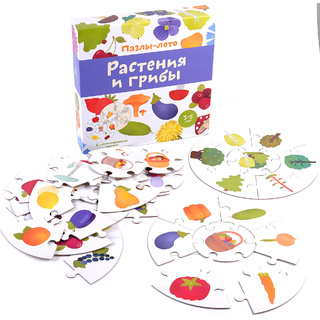 Развивающие пазлы-лото "Растения и грибы"