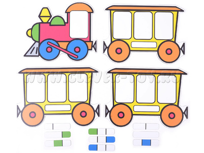 Набор магнитных карточек "Звуковозик" (паровозик и 3 вагончика)
