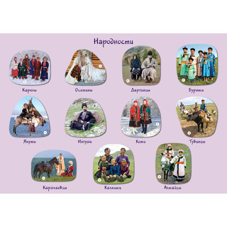 Магнитные карточки Народы и народности